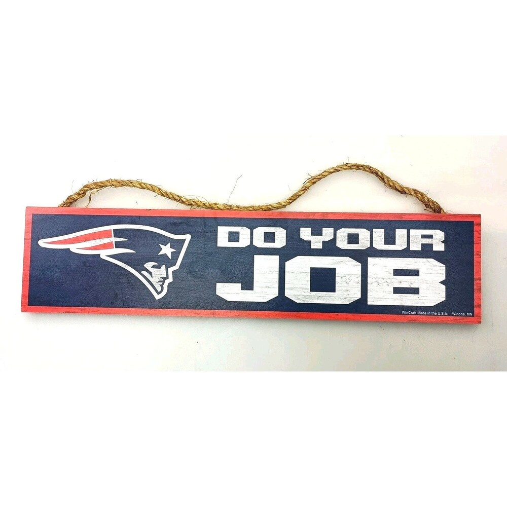 New England Patriots NFL Patriots Ave Wooden Sign, Wincraft USA, Pre-Owned